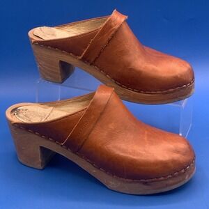 (FAIR) Maguba Berkeley Clogs Sweden Wooden Low Heel Slide Clog Size EU 36 - US 6